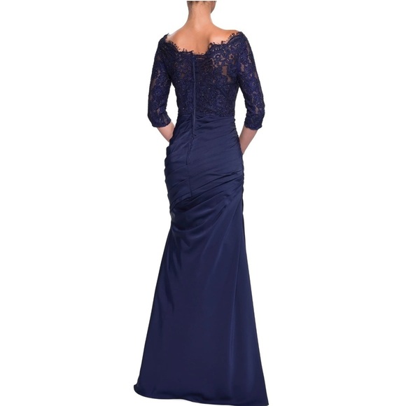 La Femme | NWOT Sparkle Lace Trumpet Evening Gown 24926 Size 4 - Picture 2 of 14